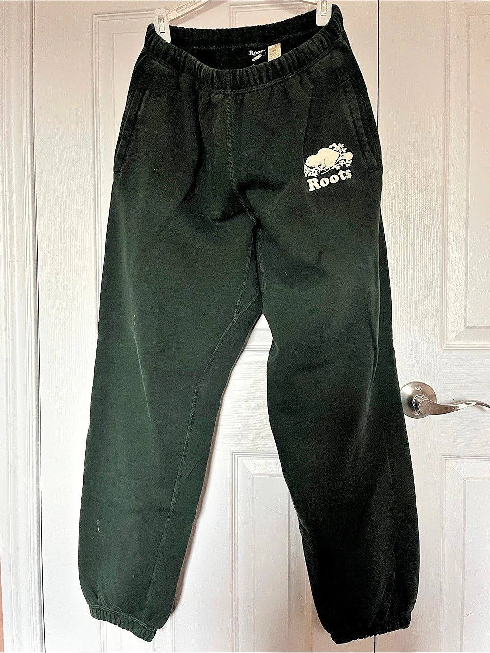 Roots Original Sweatpants Logo Sweatpants in Green Size Large